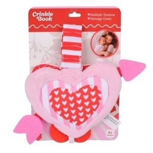 Crinkle Book Heart Toy - Pink and Red
